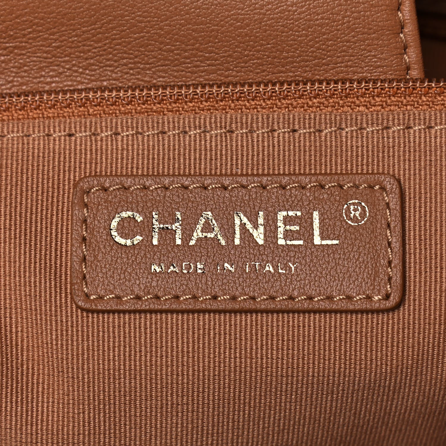 Chanel Calfskin Stitched Large Shopping Bag Brown 6 of 10
