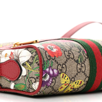 Gucci GG Supreme Monogram Flora Web Mini Ophidia Shoulder Bag Red 9 of 11