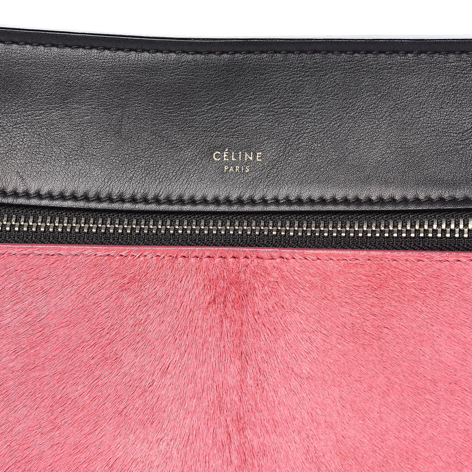 Celine Pony Hair Calfskin Small Tri-Color Edge Shoulder Bag Pink 15 of 15