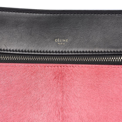 Celine Pony Hair Calfskin Small Tri-Color Edge Shoulder Bag Pink 15 of 15