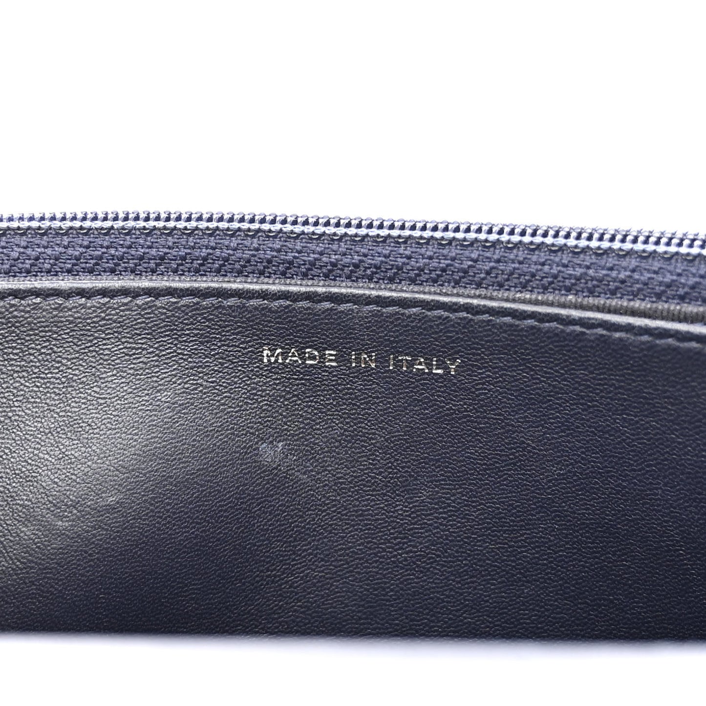 Lambskin Quilted Wallet On Chain WOC Navy Blue