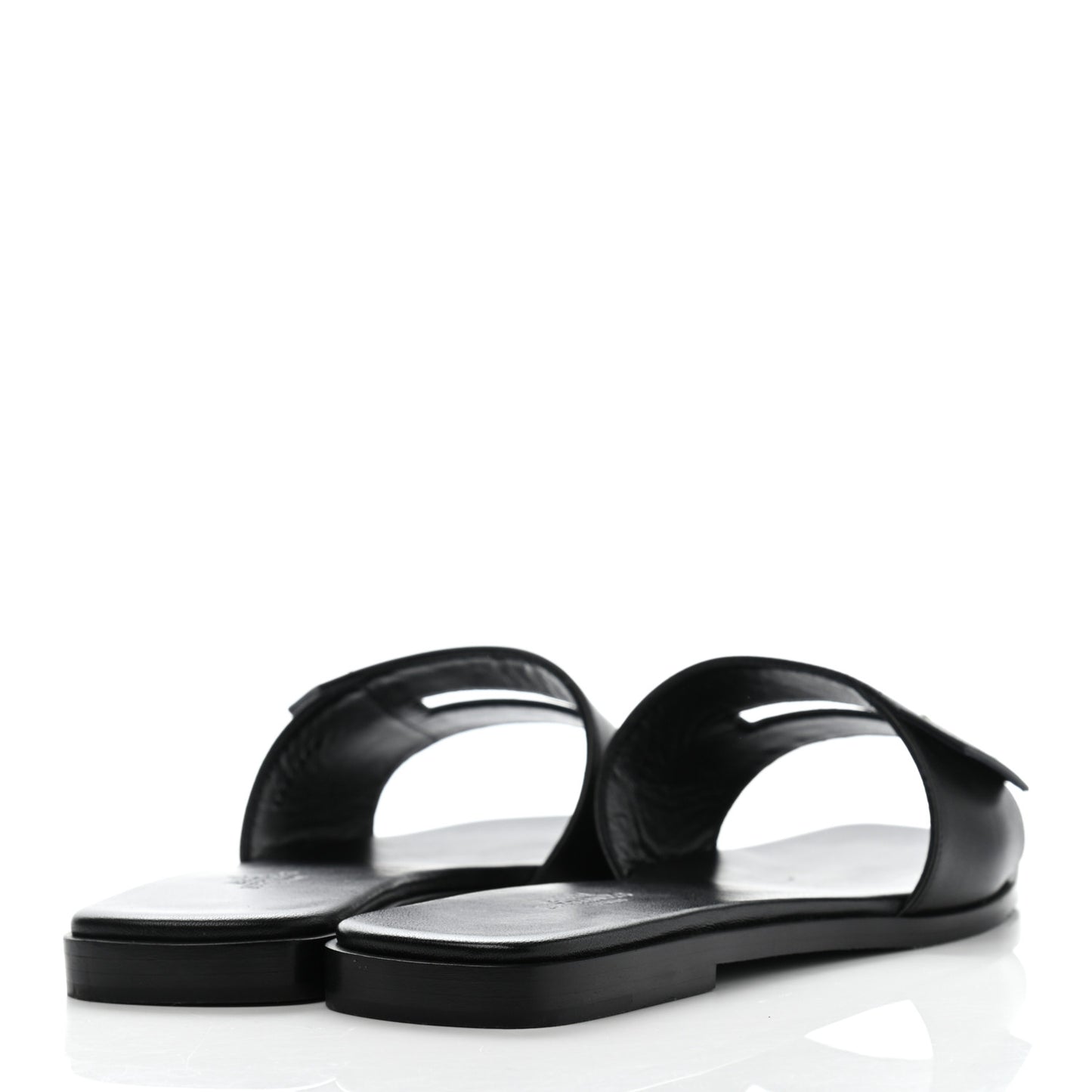 Calfskin View Sandals 37.5 Black