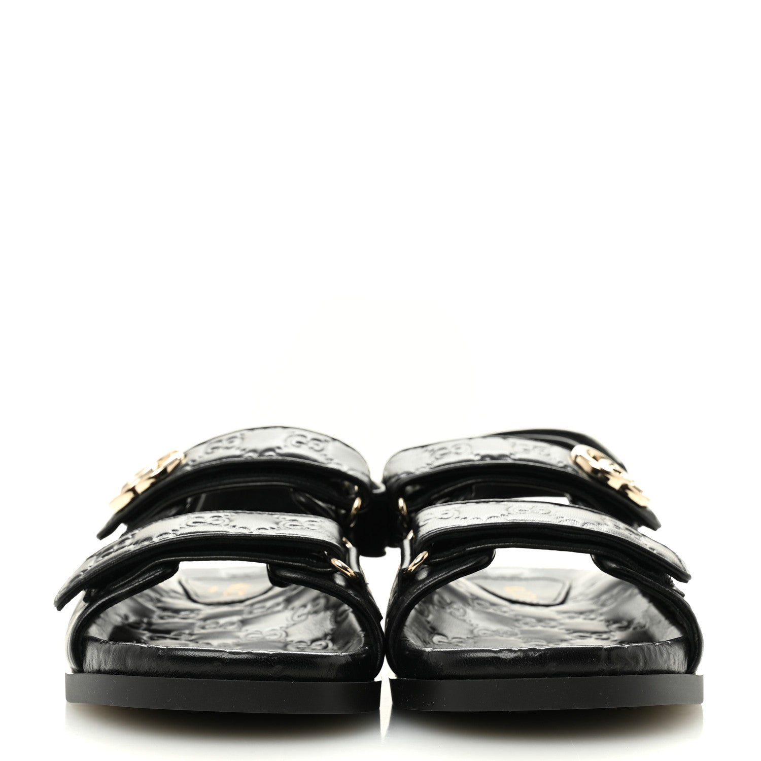 Gucci Guccissima GG Embossed Womens Sandals 39 Black 3 of 10