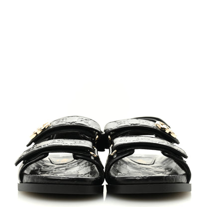 Gucci Guccissima GG Embossed Womens Sandals 39 Black 3 of 10