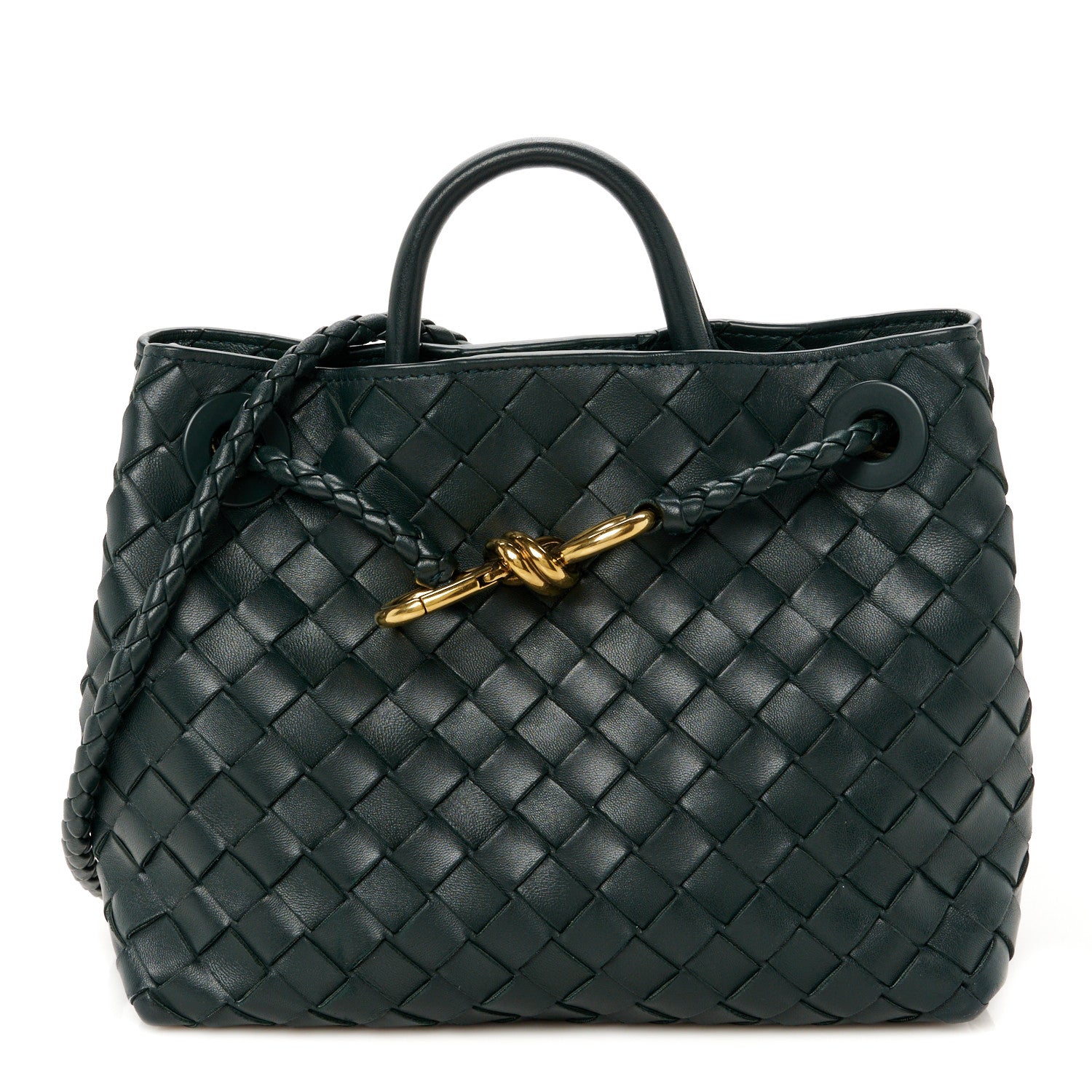 Bottega Veneta Nappa Intrecciato Small Andiamo Shoulder Bag Emerald Green 1 of 11