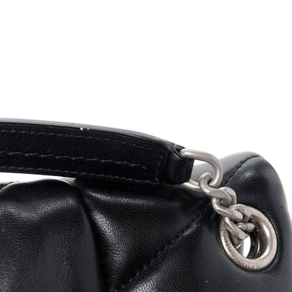 Saint Laurent Lambskin Quilted Small Loulou Puffer Monogram Chain Satchel Black 14 of 15