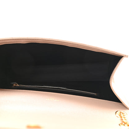 Saint Laurent Grain De Poudre Mixed Matelasse Large Triquilt Monogram Satchel Dark Beige 5 of 10