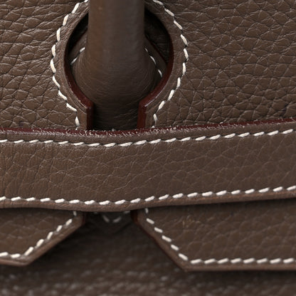 Hermes Taurillon Clemence Birkin 35 Etoupe 16 of 17