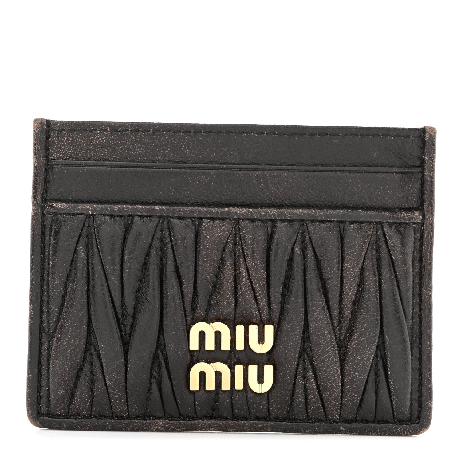 Miu Miu Nappa Matelasse Card Holder Caffe 1 of 7