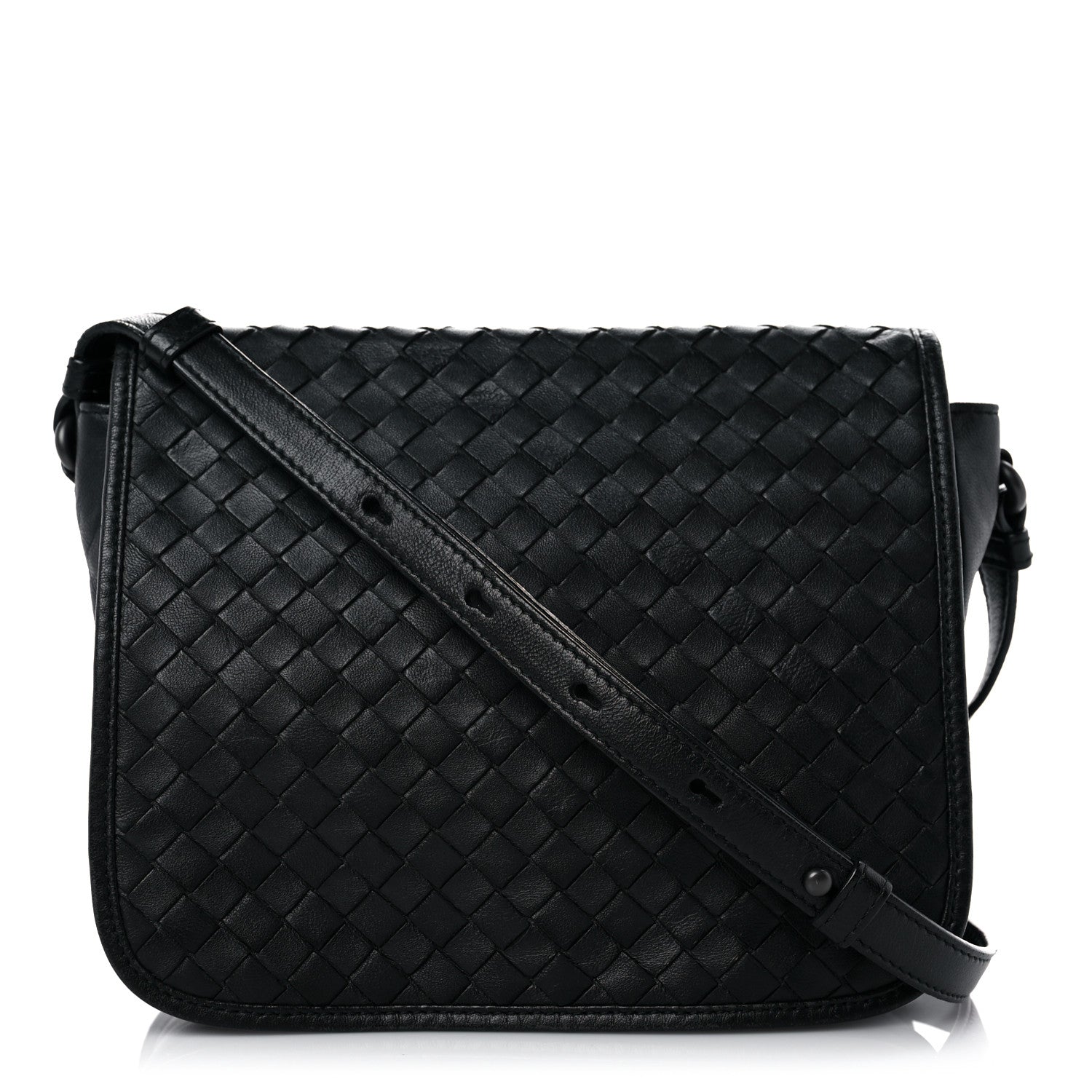 Bottega Veneta Nappa Intrecciato Flap Crossbody Black 1 of 13