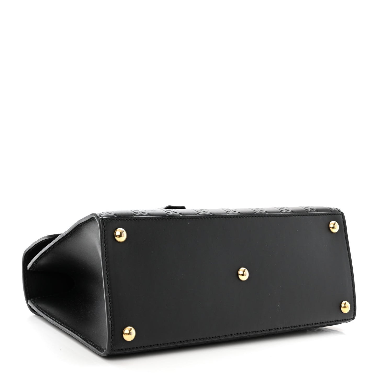 Guccissima Signature Small Padlock Top Handle Bag Black