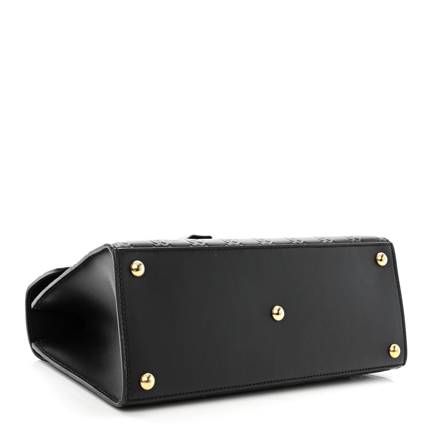 Gucci Guccissima Signature Small Padlock Top Handle Bag Black 4 of 11