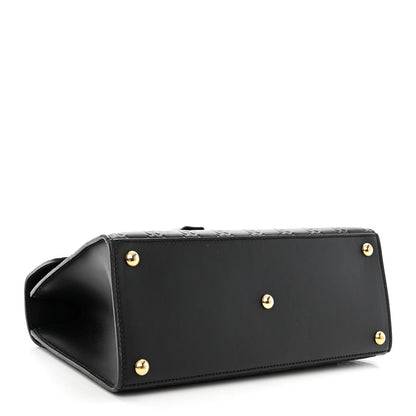 Gucci Guccissima Signature Small Padlock Top Handle Bag Black 4 of 11