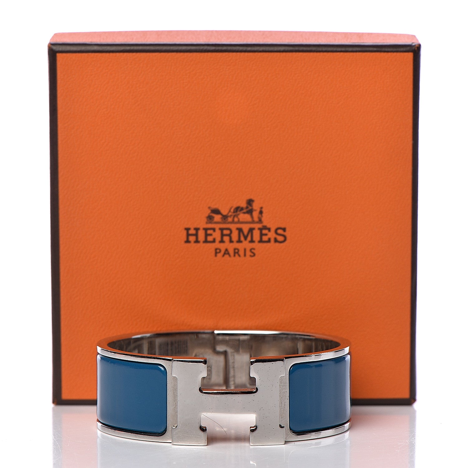 Hermes Enamel Wide Clic Clac H Bracelet PM Bleu Profond 6 of 6