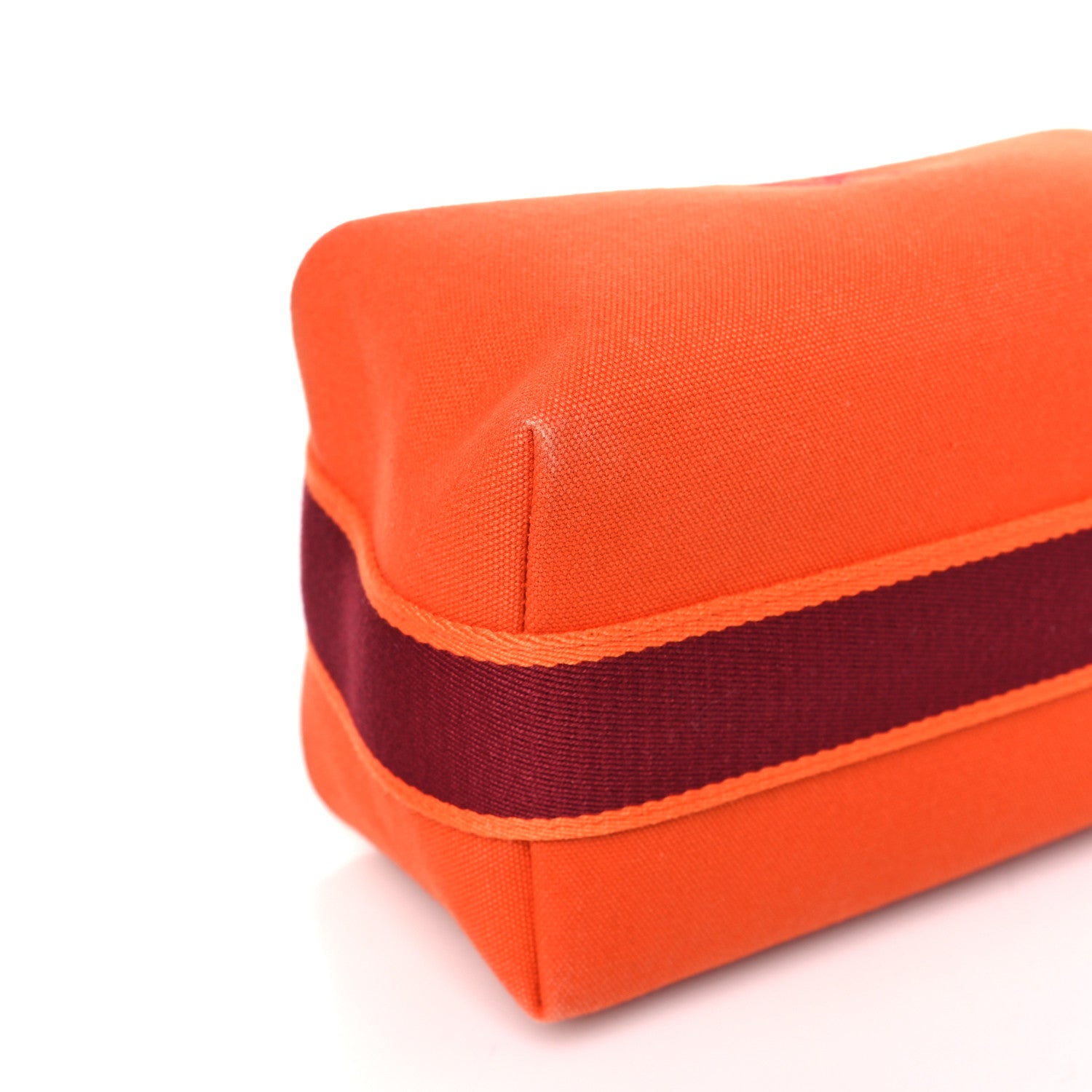 Hermes Canvas Small Bride-A-Brac Pouch Orange Burgundy 7 of 8