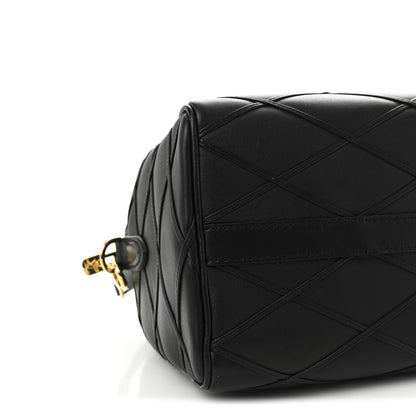 Louis Vuitton Lambskin Malletage Speedy Bandouliere 25 Black 8 of 9