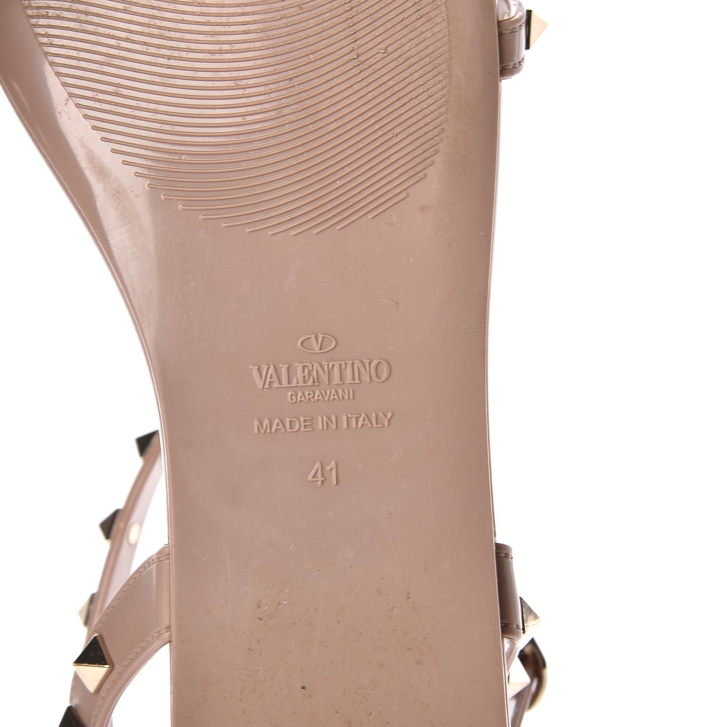 PVC Jelly Rockstud Caged Sandals 41 Poudre