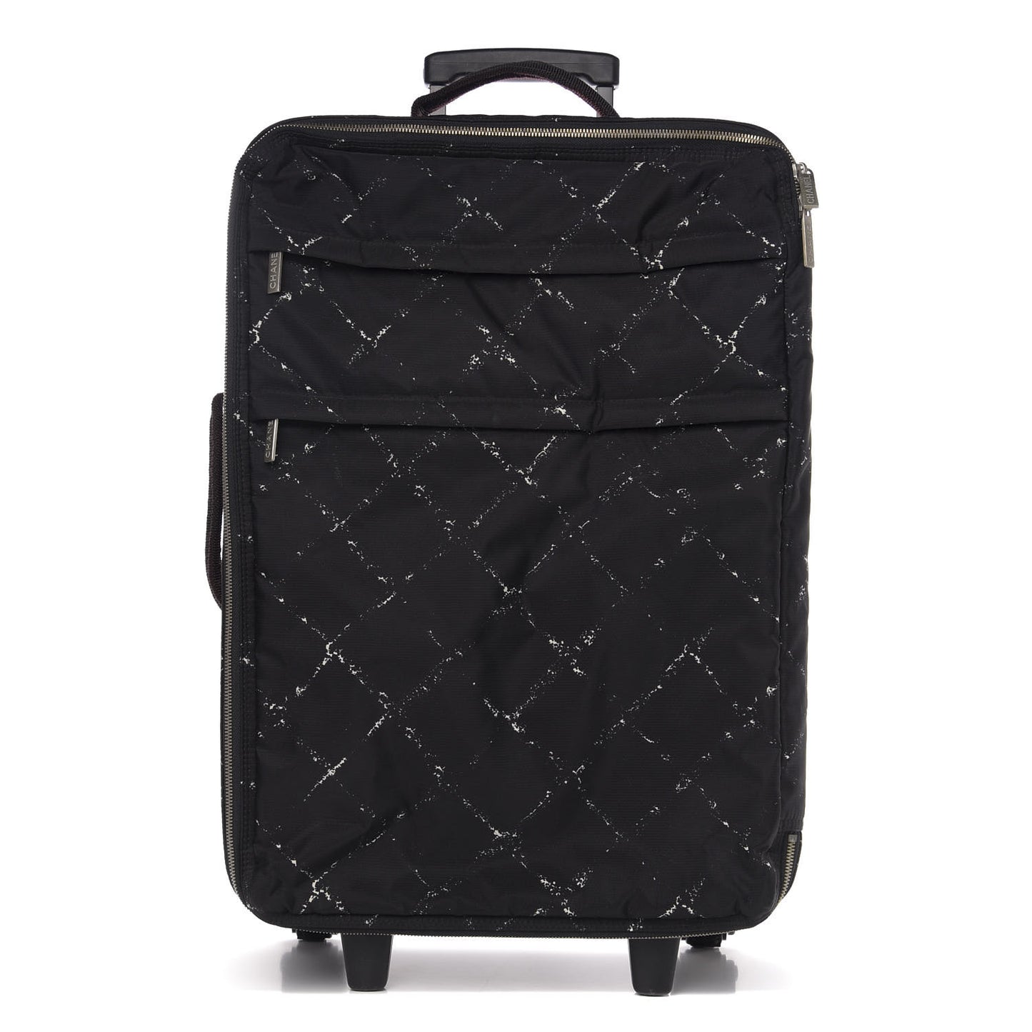 Nylon Travel Trolley Rolling Luggage Black