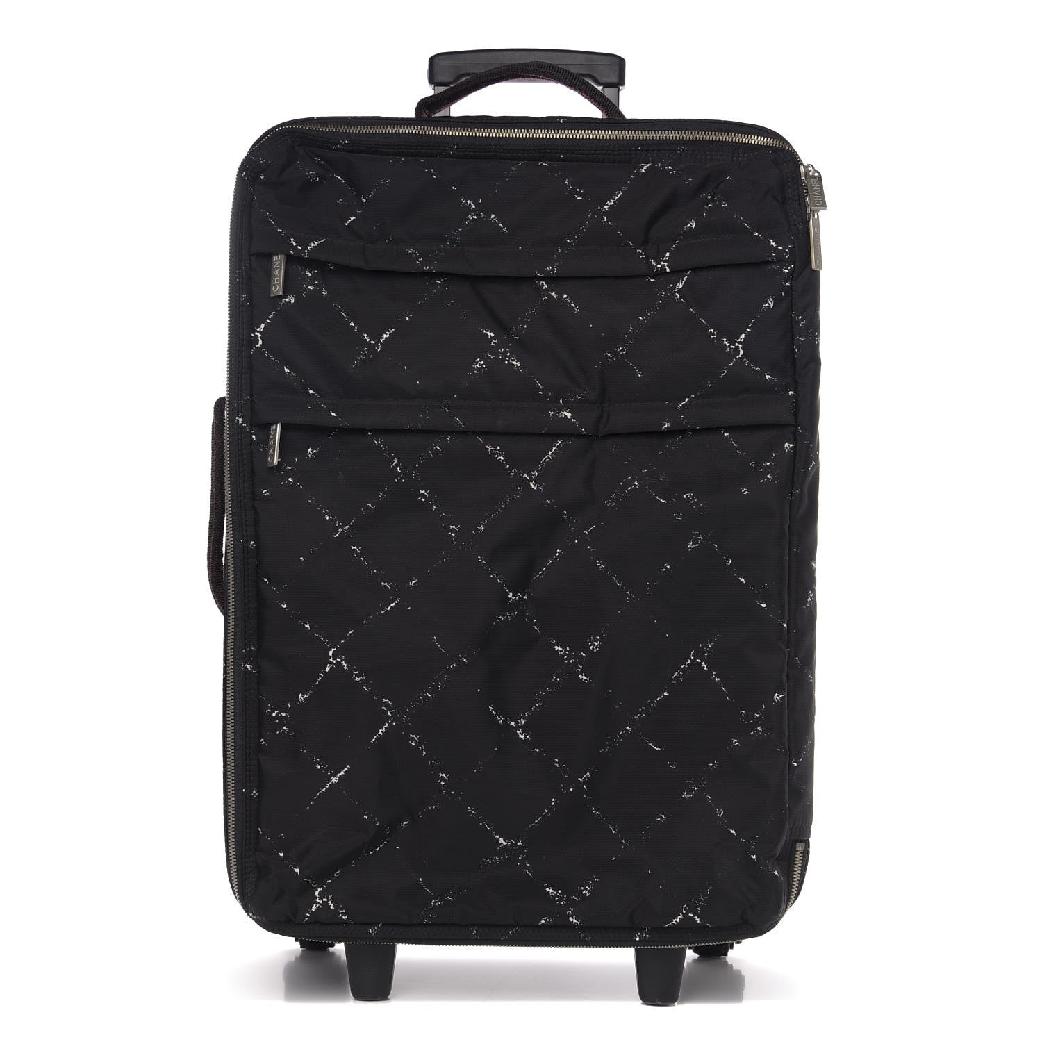 Chanel Nylon Travel Trolley Rolling Luggage Black 1 of 12