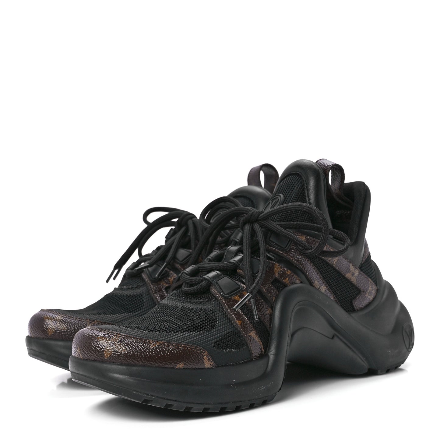 Calfskin Patent Monogram LV Archlight Sneakers 38 Black