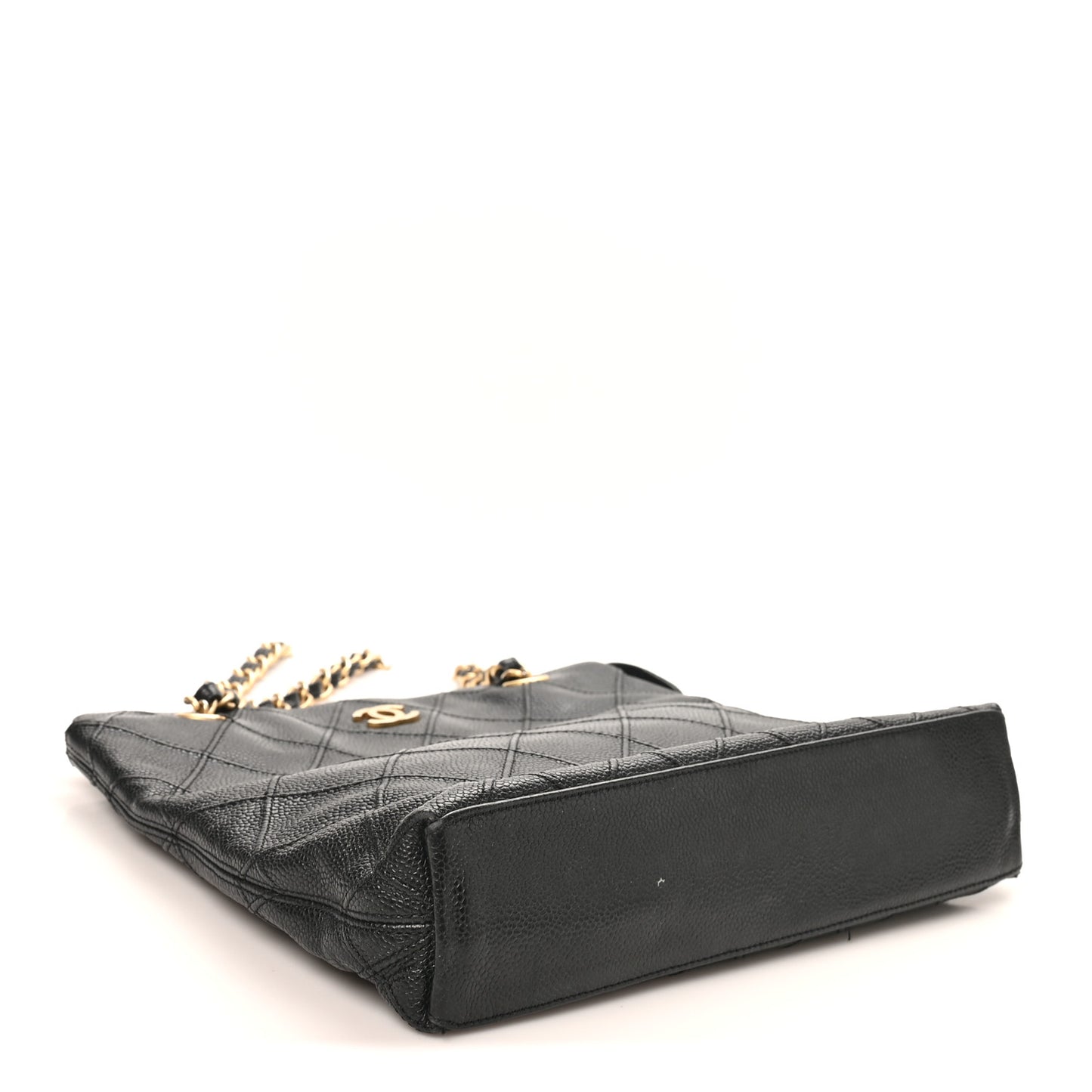 Caviar Diamond Embossed Shoulder Bag  Black