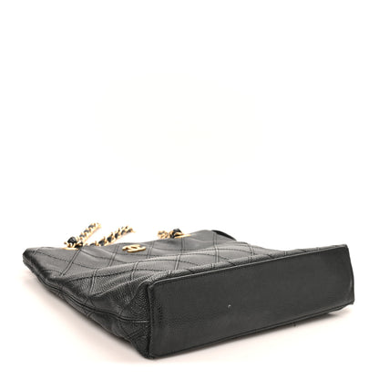 Chanel Caviar Diamond Embossed Shoulder Bag  Black 4 of 11