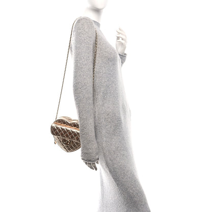 Chanel Metallic Lambskin Quilted CC In Love Heart Bag Gold 2 of 11