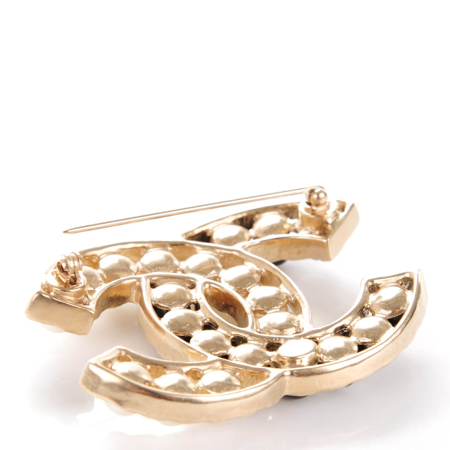 Chanel Pearl CC Brooch Black Gold 3 of 5