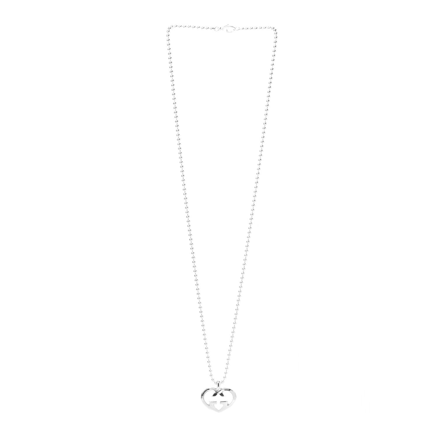 Gucci Sterling Silver Britt Heart Pendant Necklace 2 of 6