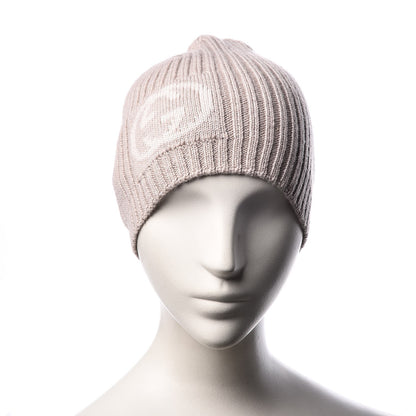 Gucci Wool Tricot Interlocking G Sirio Beanie Hat Grey 2 of 5