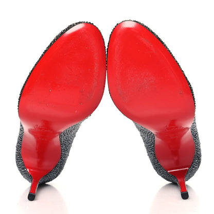 Christian Louboutin Suede Metallic Strass Fifi 100 Pumps 38.5 Silver 6 of 8