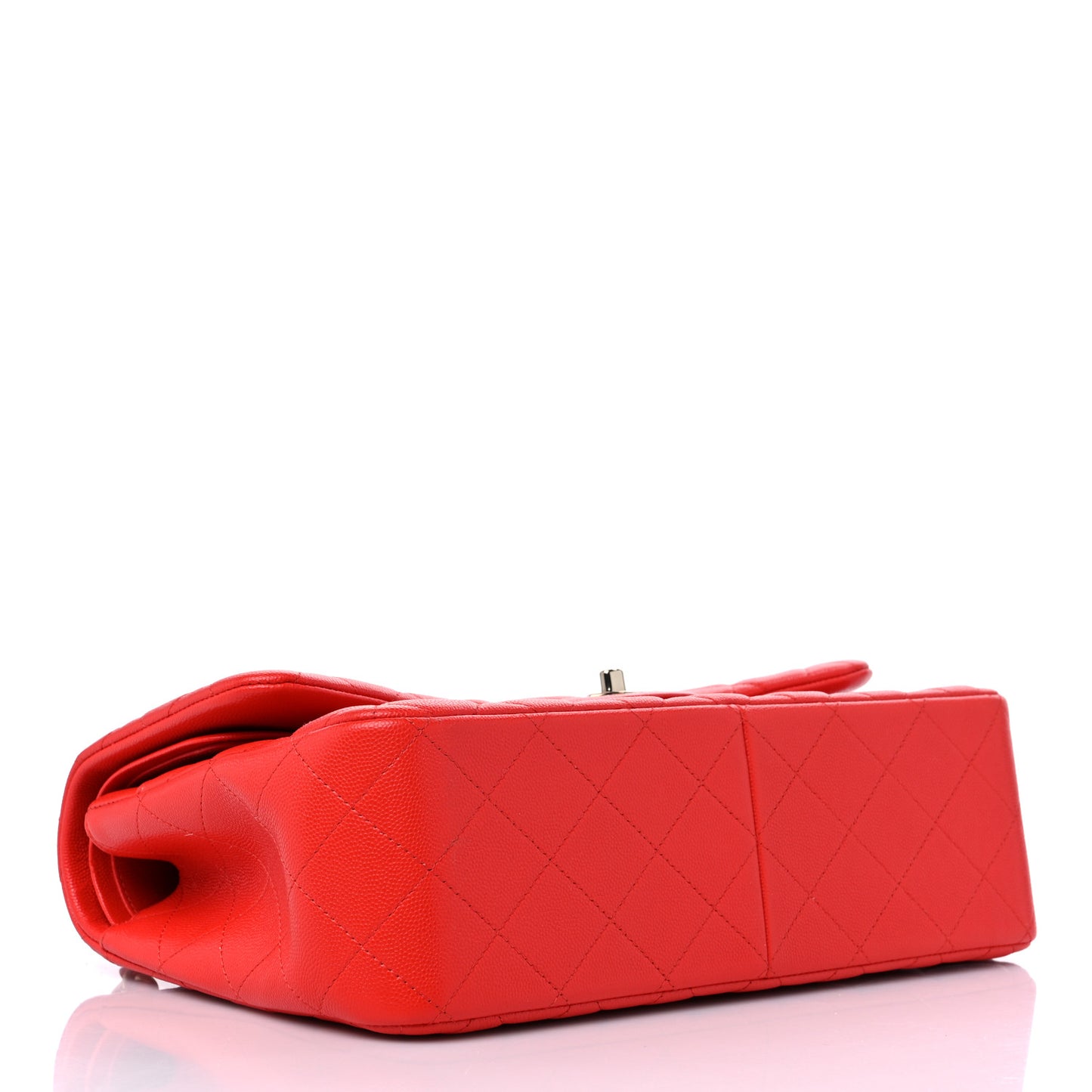 Caviar Quilted Jumbo Double Flap Red