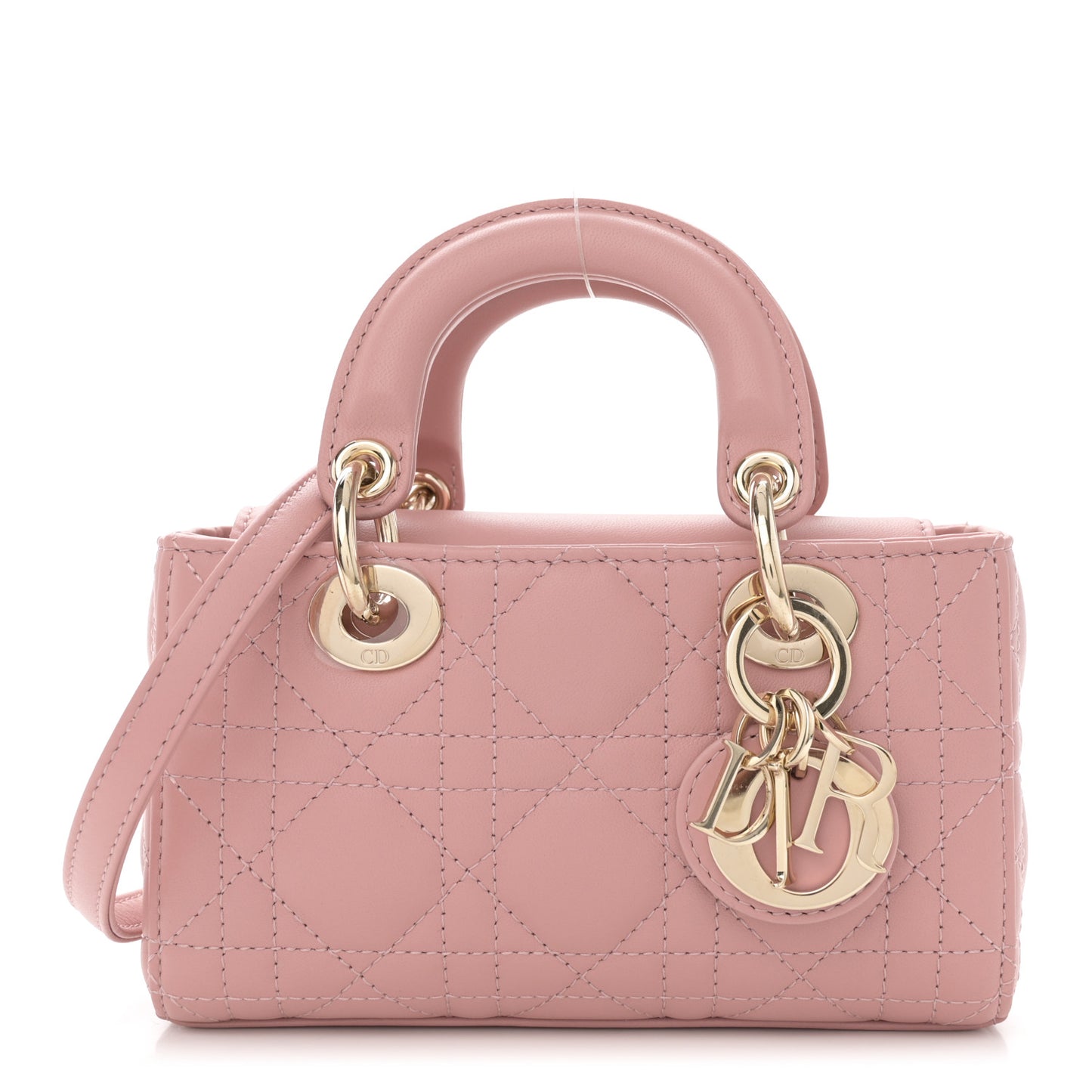 Lambskin Cannage Micro Lady D-Joy Rose De Vents