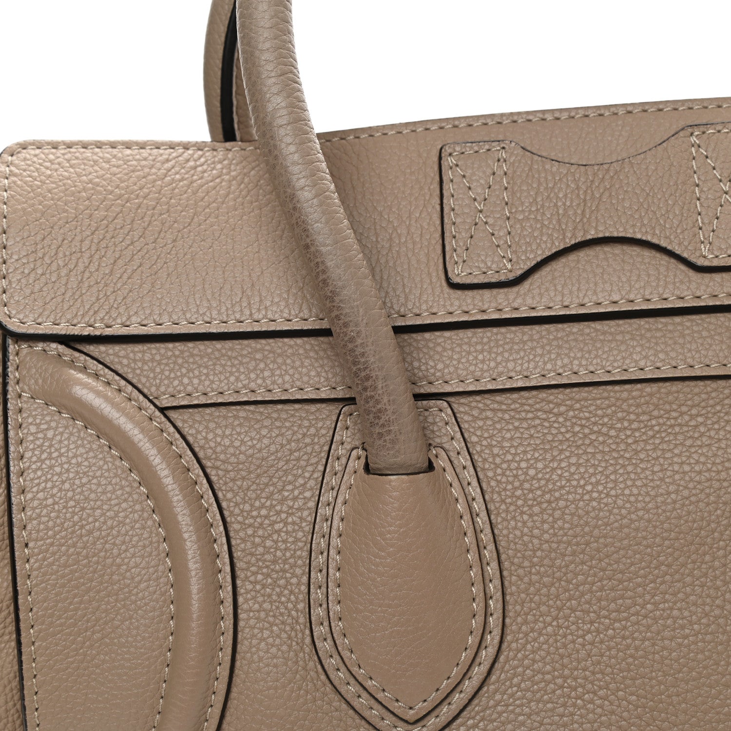 Celine Drummed Calfskin Mini Luggage Dune 12 of 12