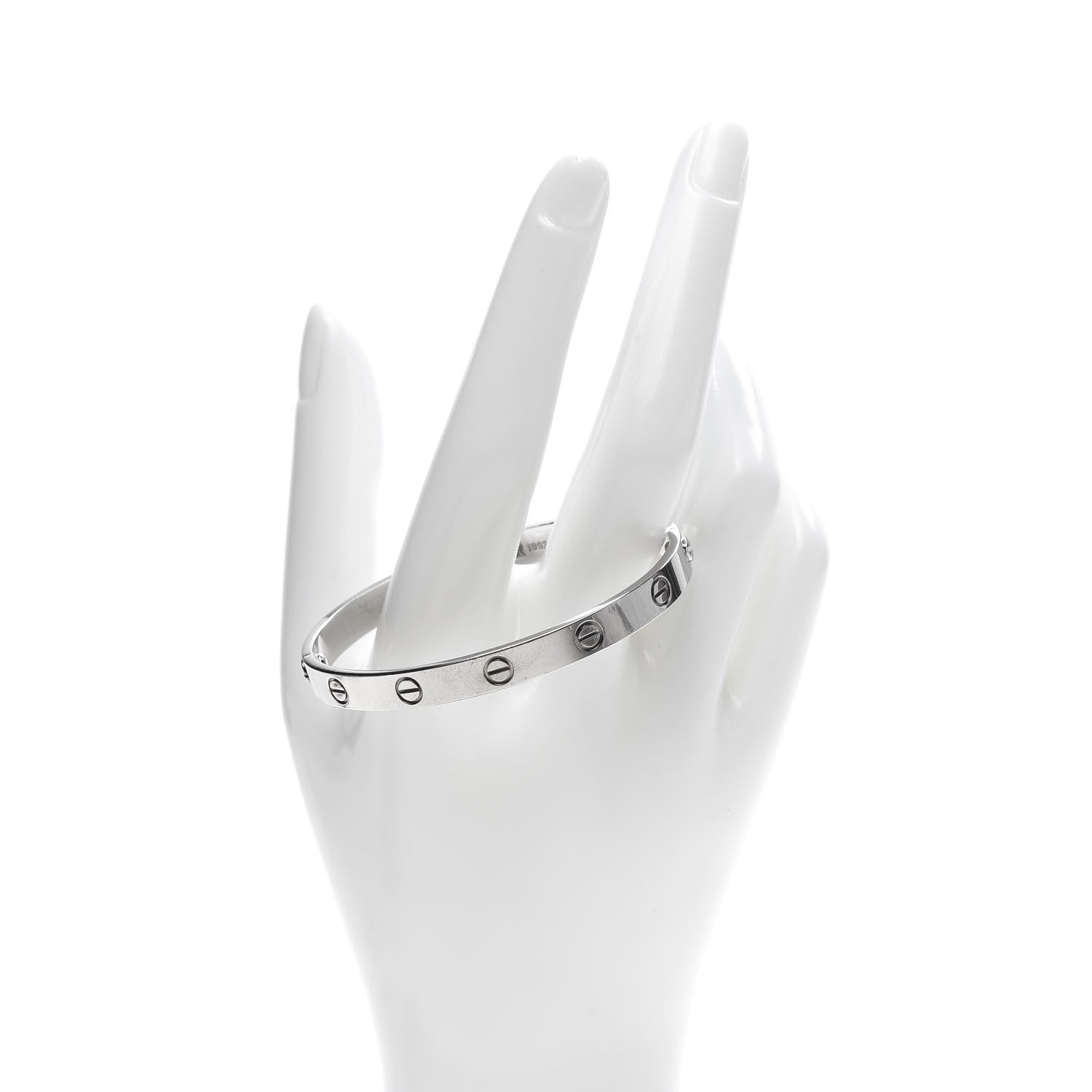 Cartier 18K White Gold LOVE Bracelet 17 2 of 6