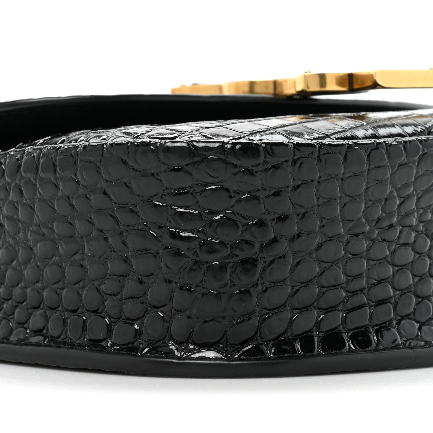 Saint Laurent Crocodile Embossed Calfskin Small Kaia Satchel Black 9 of 11