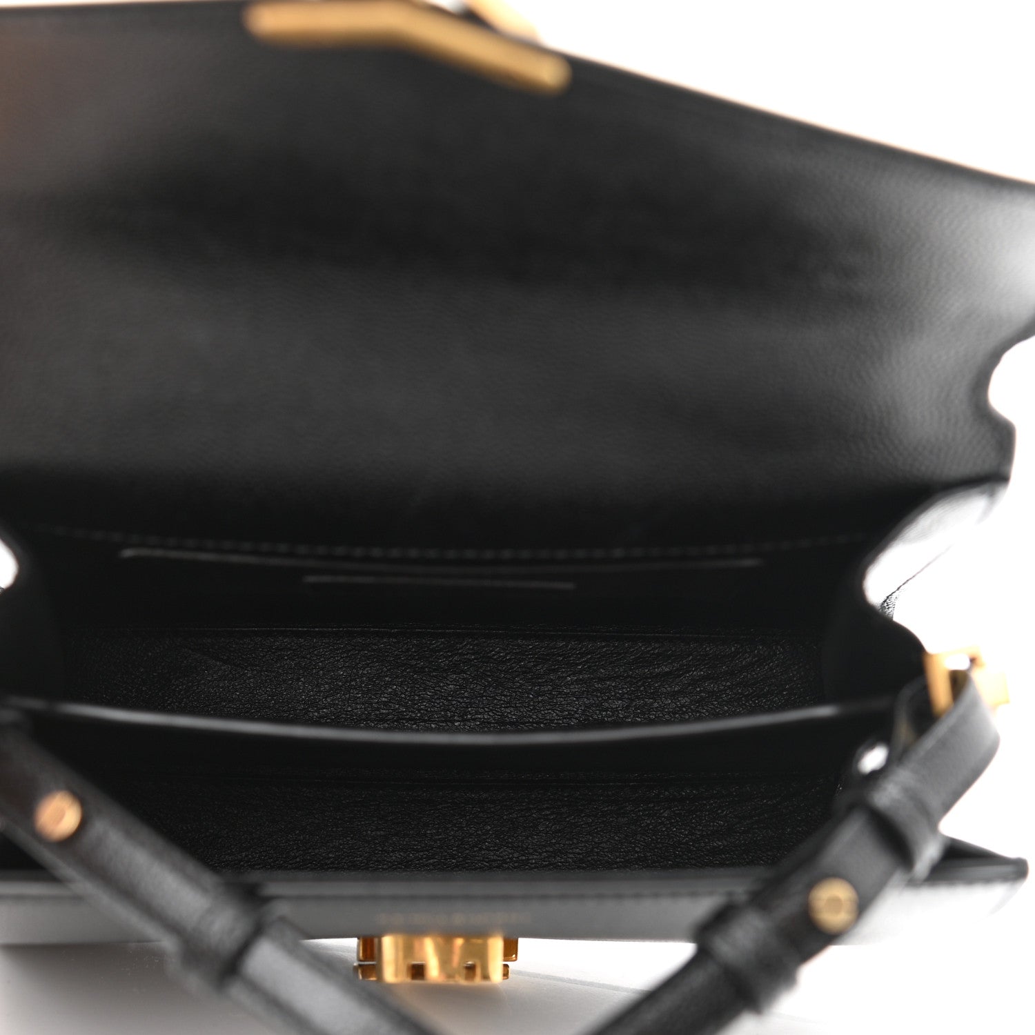 Saint Laurent Grain de Poudre Mini Classic Monogram Cassandra Top Handle Black 5 of 9