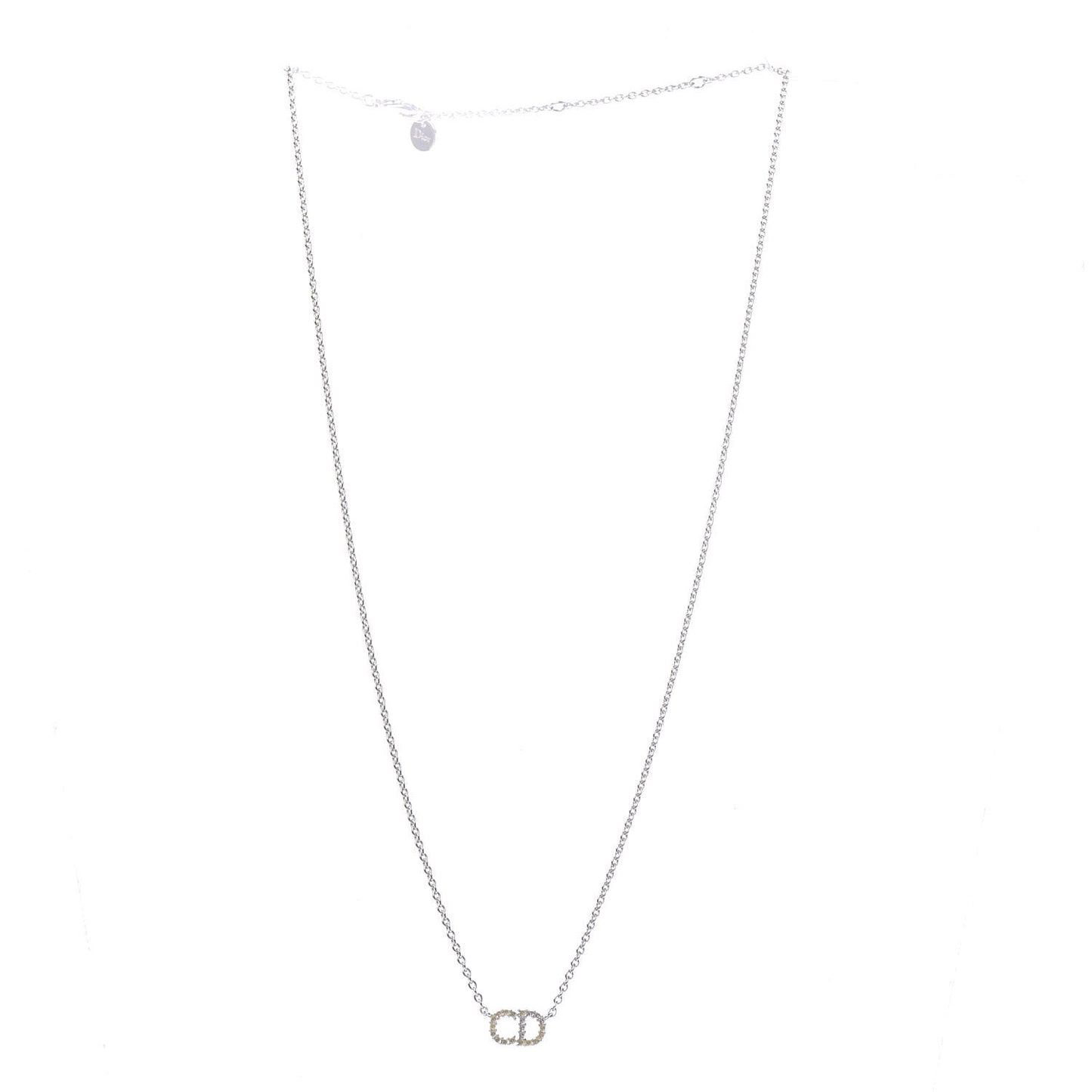 Metal Crystal Clair D Lune Necklace Silver