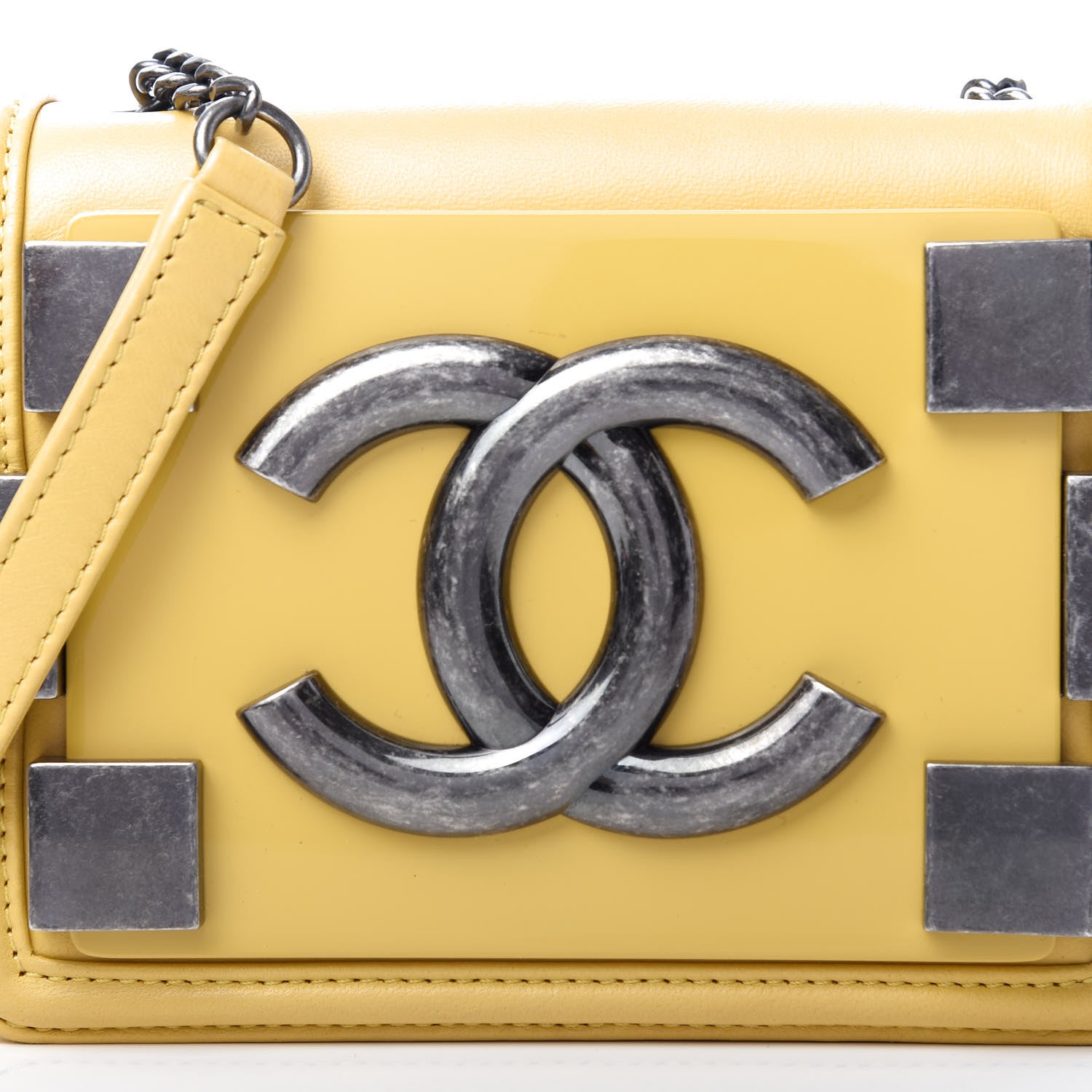 Chanel Lambskin Plexiglass Boy Brick Flap Yellow 11 of 11