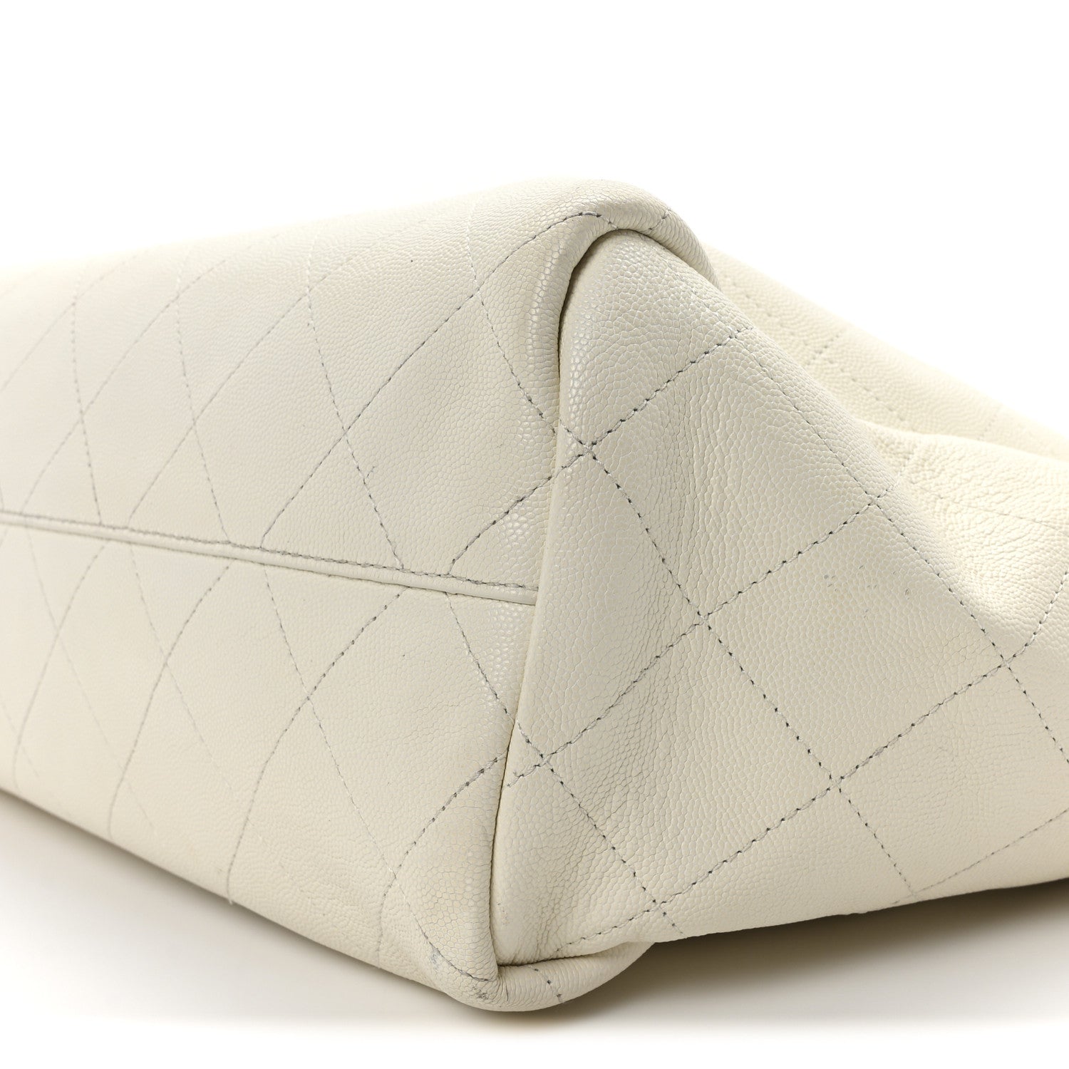 Chanel Caviar Stitched Large Lady Coco Shopping Tote White 10 of 10