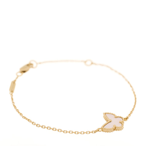 18K Yellow Gold Mother of Pearl Sweet Alhambra Butterfly Bracelet
