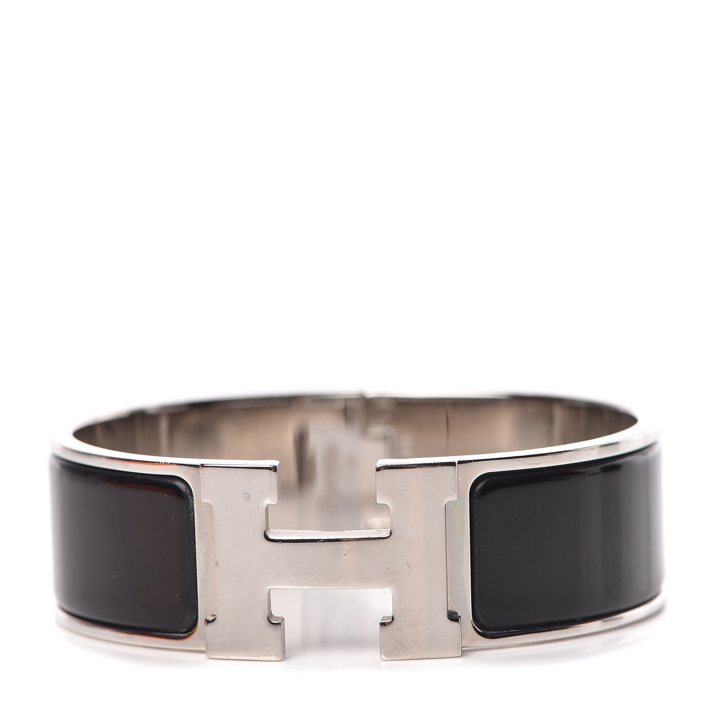 Enamel Wide Clic Clac H Bracelet GM Black