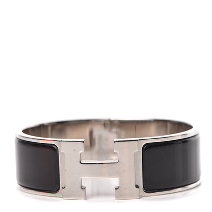 Hermes Enamel Wide Clic Clac H Bracelet GM Black 1 of 6