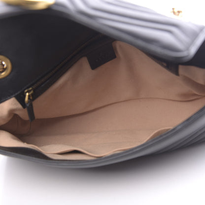 Gucci Calfskin Matelasse Medium GG Marmont Shoulder Bag Black 5 of 13
