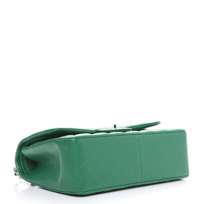 Chanel Caviar Quilted Jumbo Double Flap Green 4 of 11