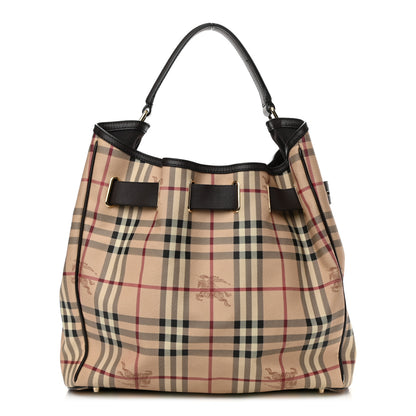 Burberry Haymarket Check Medium Walden Belted Hobo Chocolate 1 of 10