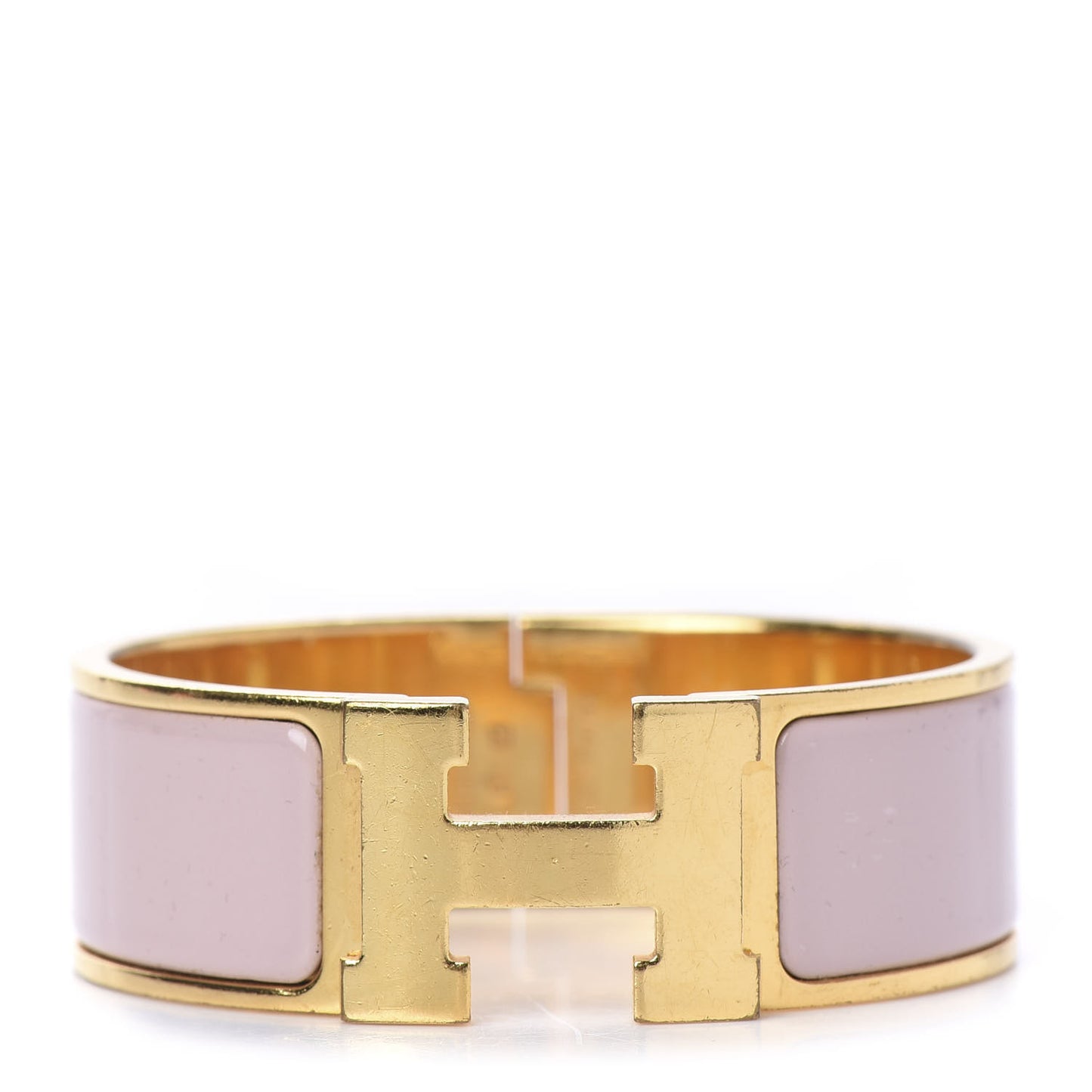 Enamel Wide Clic Clac H Bracelet PM Rose Nacarat