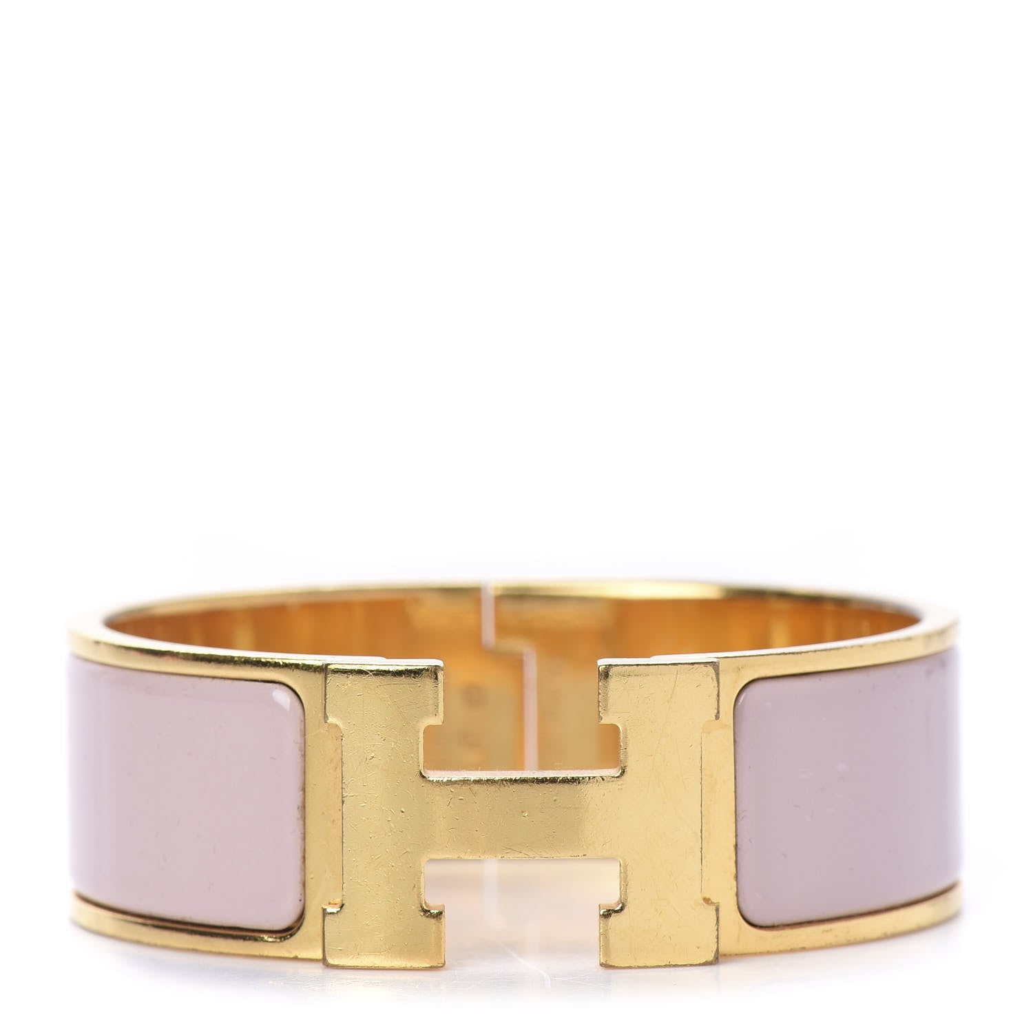 Hermes Enamel Wide Clic Clac H Bracelet PM Rose Nacarat 1 of 5