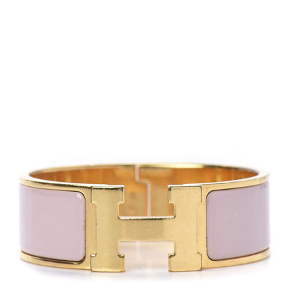 Hermes Enamel Wide Clic Clac H Bracelet PM Rose Nacarat 1 of 5