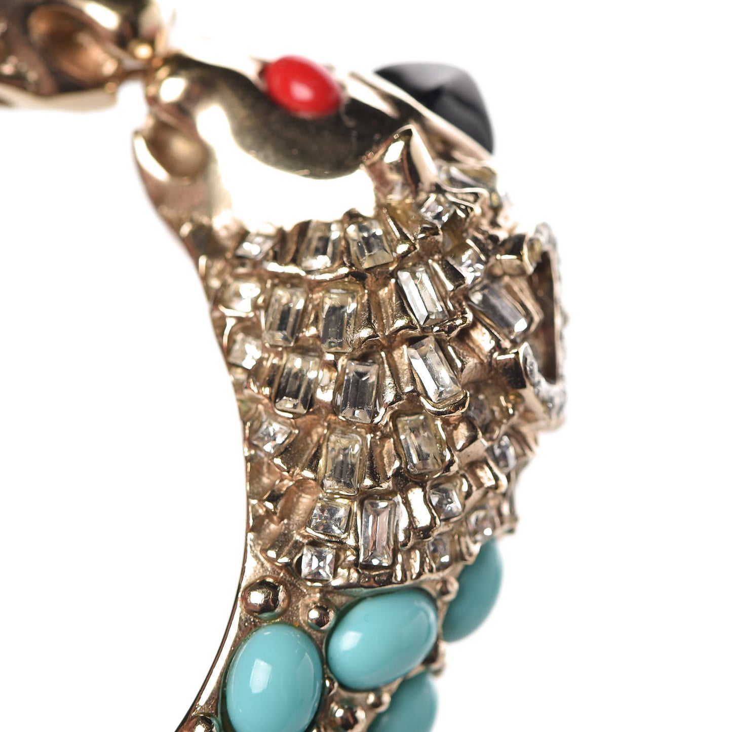 Crystal Lion Head Bracelet Gold